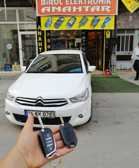 Citroen C Elysee Anahtar Kopyalama Yedek Anahtar