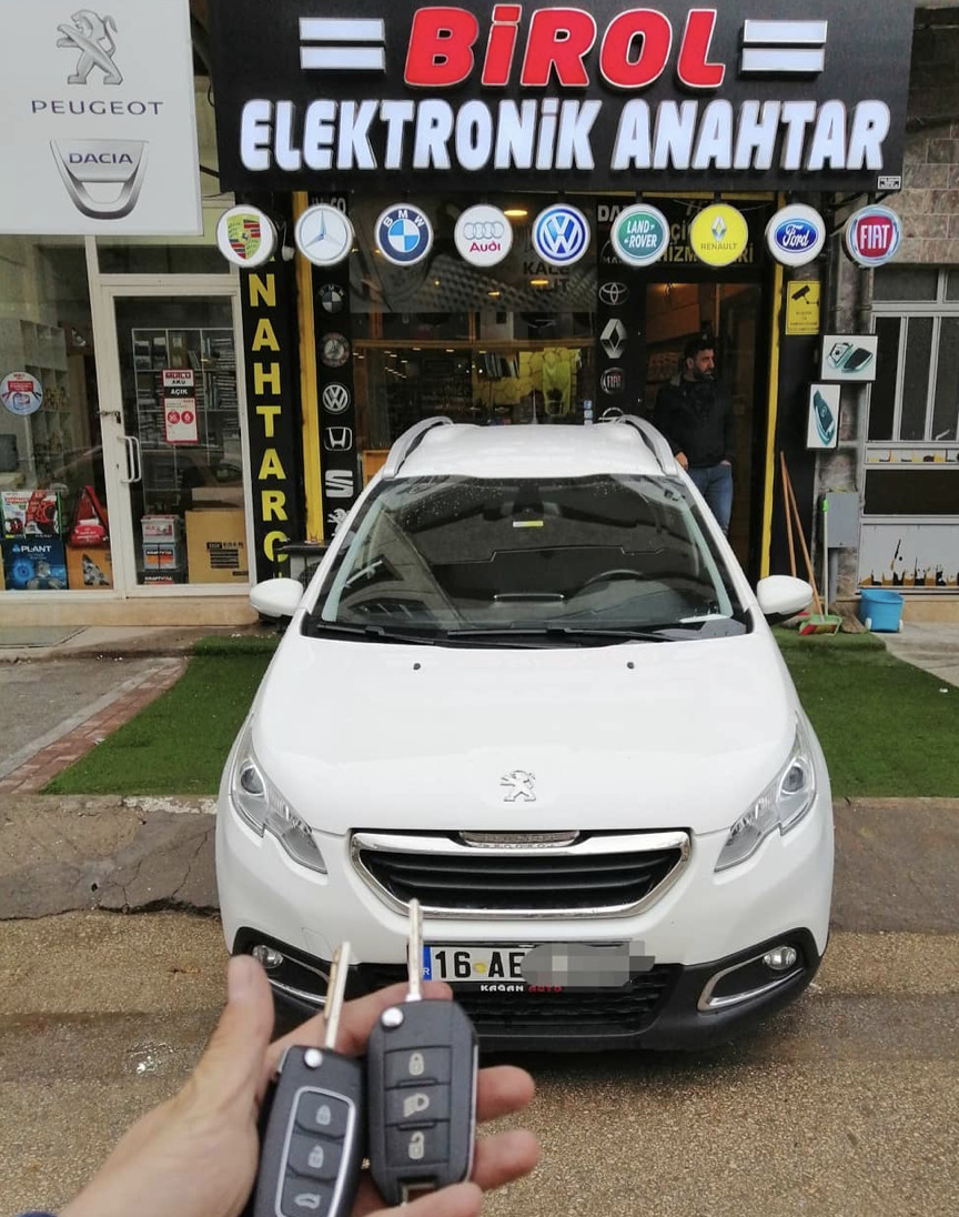 Peugeot 2008 Anahtar Kopyalama Yedek Anahtar